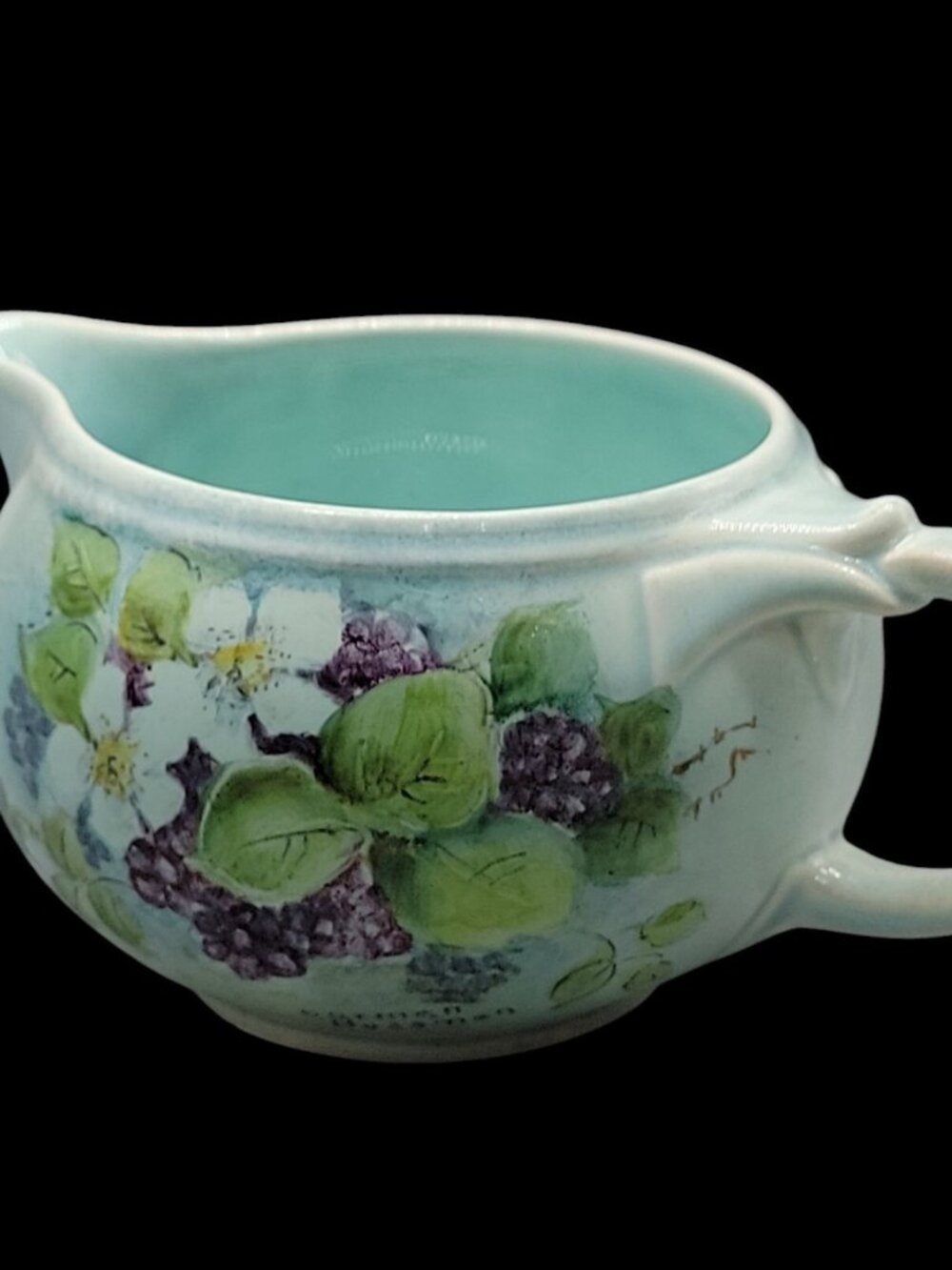 Vtg Lu-Ray Pastels Windsor Blue Gravy Boat Hand-Painted by Carmen Bussman 1521